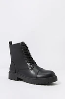 Faux Leather Lace Up Boot