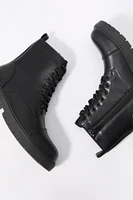 Faux Leather Lace Up Boot