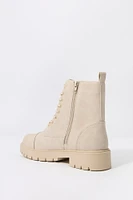 Faux Suede Lace Up Boot