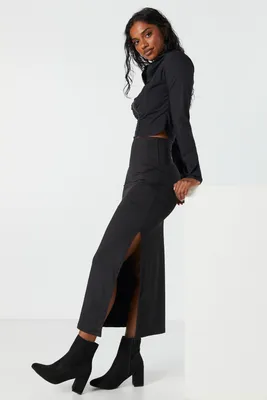 Faux-Suede Heeled Bootie