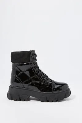 Quilted Lace Up Boot