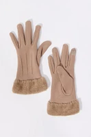 Gants à écran tactile avec liséré de similifourrure