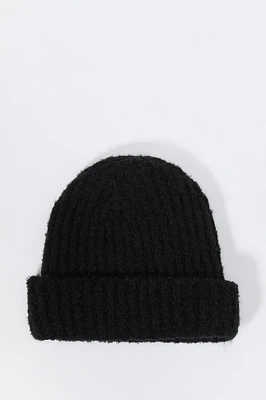 Ribbed Fuzzy Knit Beanie