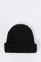 Ribbed Fuzzy Knit Beanie