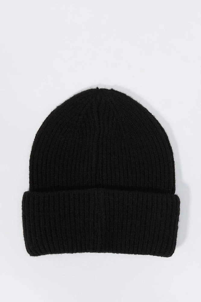 Tuque en tricot avec motif brodé NY