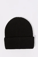 City Embroidered Ribbed Knit Beanie