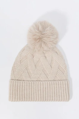 Tuque en tricot torsadé