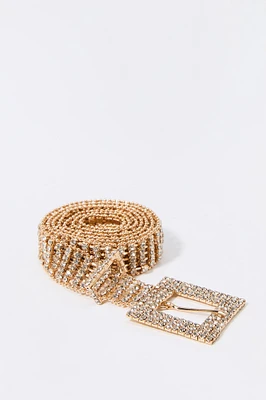 Rhinestone Square Buckle Belt