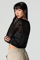 Wide Open Knit Cropped Sweater