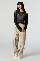 Wide Open Knit Cropped Sweater