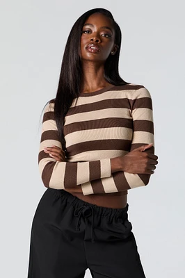 Ribbed Knit Striped Sweater