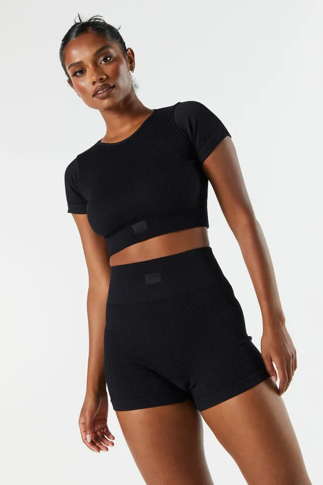 Stitches Sommer Ray Seamless Ribbed Quarter Zip Active Top