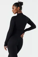 Sommer Ray Seamless Ribbed Quarter Zip Active Top