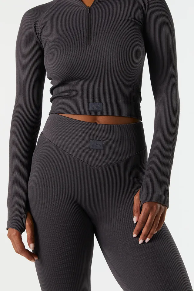 Stitches Sommer Ray Seamless Ribbed Zip-Up Active Top