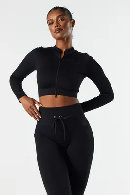 Stitches Sommer Ray Seamless Ribbed Quarter Zip Active Top