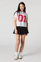 01 Graphic Mesh Cropped T-Shirt