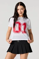 01 Graphic Mesh Cropped T-Shirt