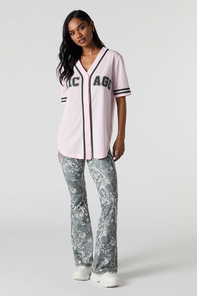 Jersey de baseball en filet à imprimé City