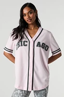 Jersey de baseball en filet à imprimé City