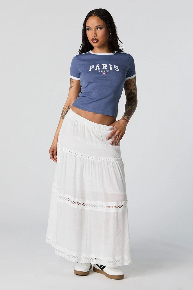 Paris France Graphic Ringer T-Shirt