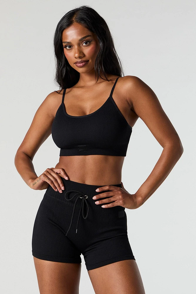 Active Seamless Ribbed Scoop Neck Bra