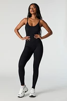 Active Seamless Ribbed Scoop Neck Jumpsuit