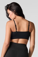 Seamless Ribbed Double Layer Sports Bra