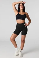 Seamless Ribbed Double Layer Sports Bra