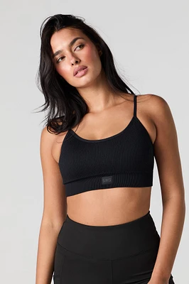 Seamless Ribbed Double Layer Sports Bra