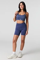 Seamless Ribbed Double Layer Sports Bra