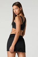 Active Fitted Side Pocket Tennis Skort