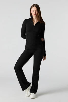 Foldover Waist Flare Legging