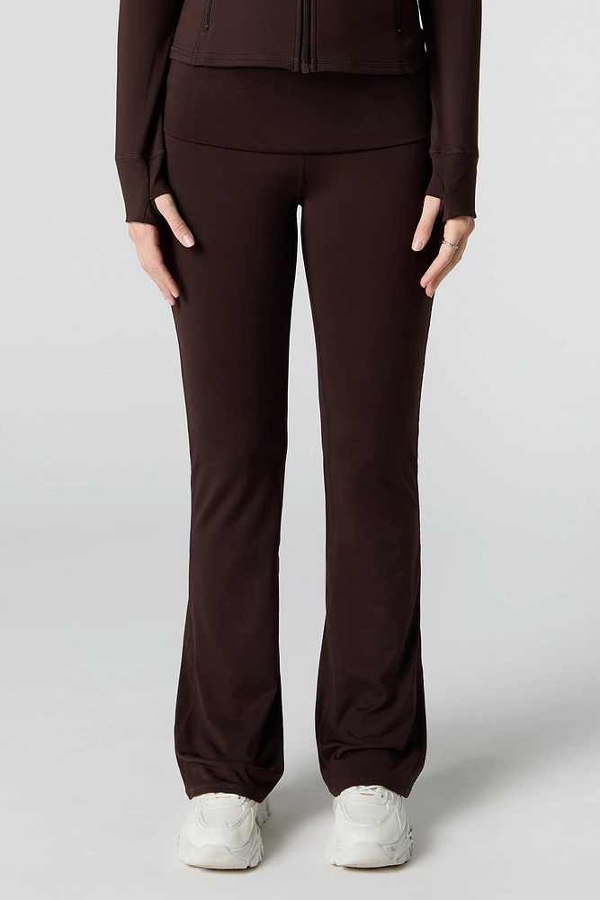 Legging à jambe évasée avec bande de taille pliée