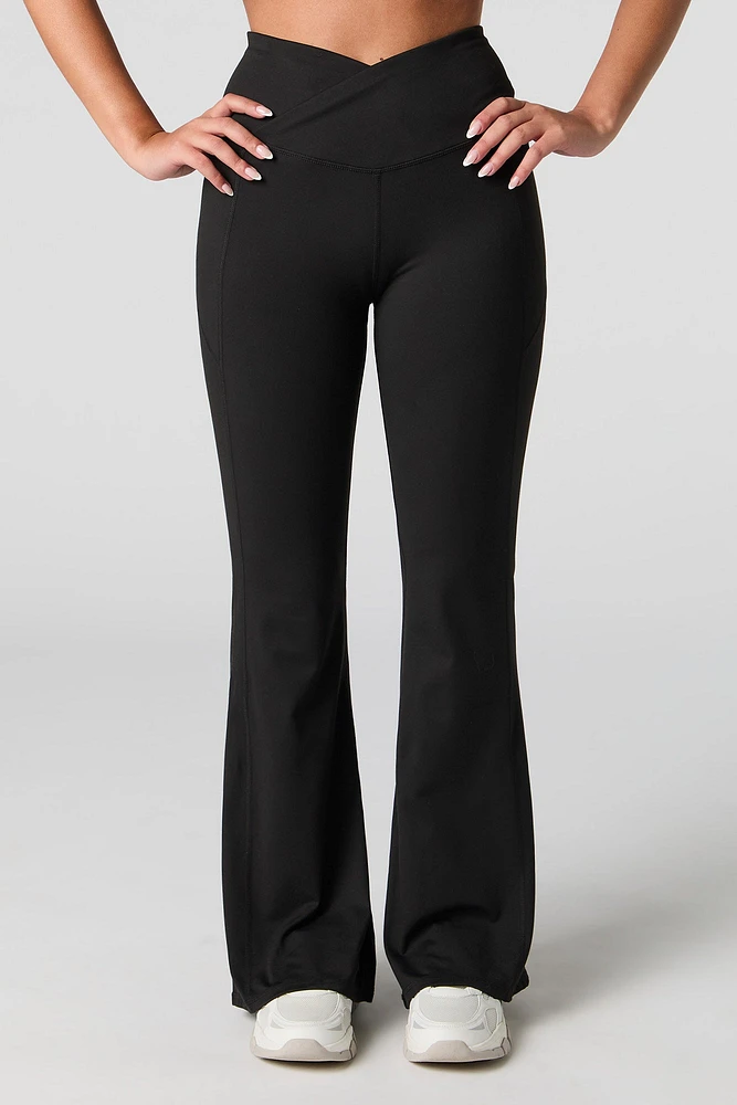 Active Surplice Waist Side Pocket Flare Pant