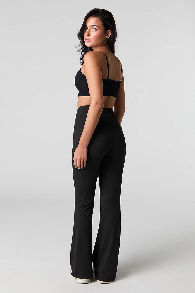 Active Surplice Waist Side Pocket Flare Pant