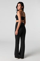 Active Surplice Waist Side Pocket Flare Pant