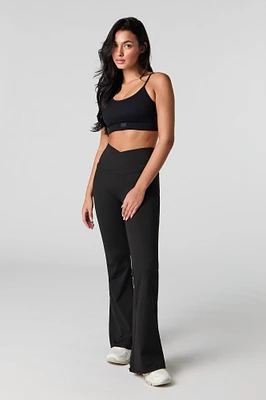 Active Surplice Waist Side Pocket Flare Pant