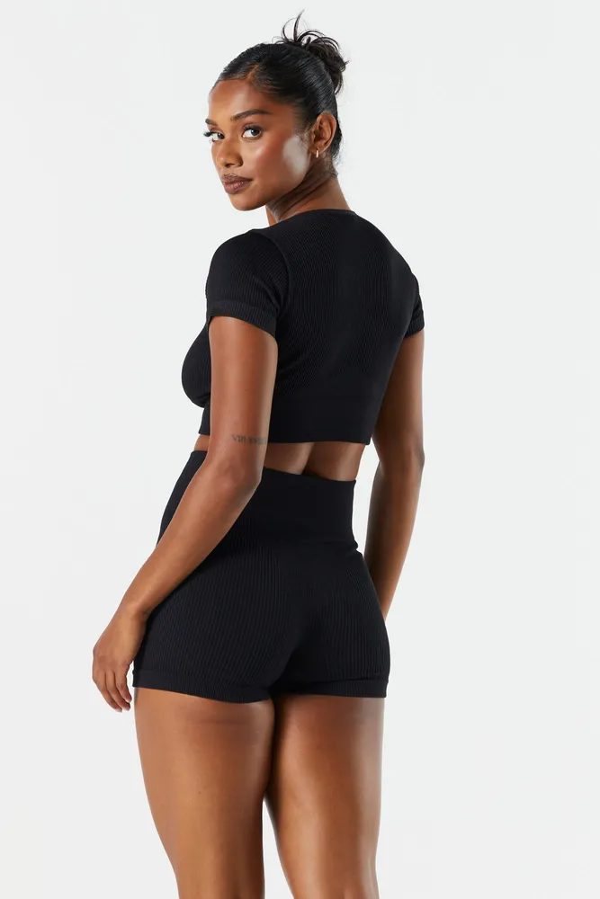 Stitches Sommer Ray Seamless Ribbed High Rise Active Shortie
