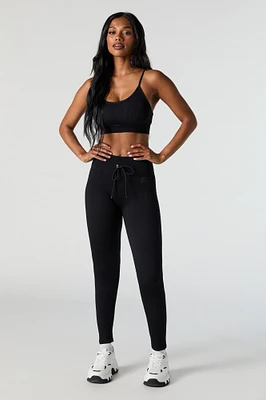 Active Seamless Ribbed Drawstring Legging