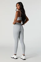 Legging côtelé sans couture à taille coulissante Active