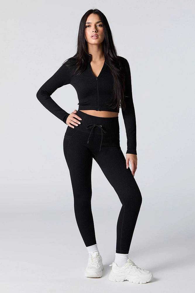 Sommer Ray Active Seamless Ribbed Drawstring Legging