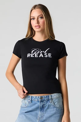 Embroidered Ribbed T-Shirt