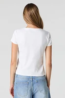 T-shirt côtelé imprim
