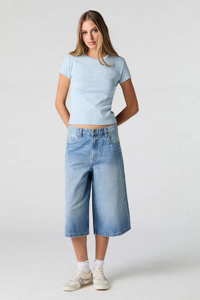 Embroidered Ribbed T-Shirt