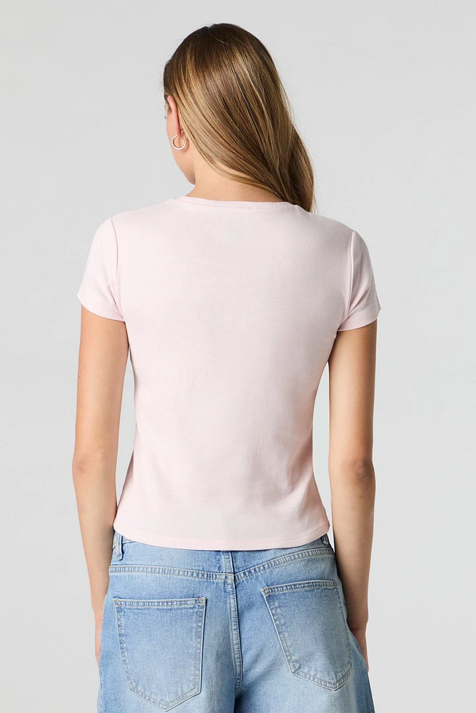 Graphic Ribbed T-Shirt