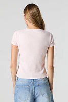 Graphic Ribbed T-Shirt