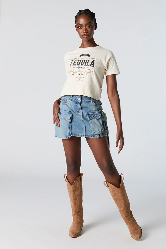 Tequila Graphic Cropped T-Shirt