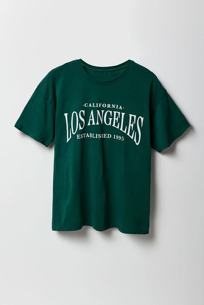 T-shirt coupe garçonne à imprimé Los Angeles 1995