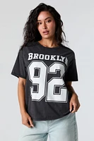 T-shirt de coupe garçonne à imprimé Brooklyn 92