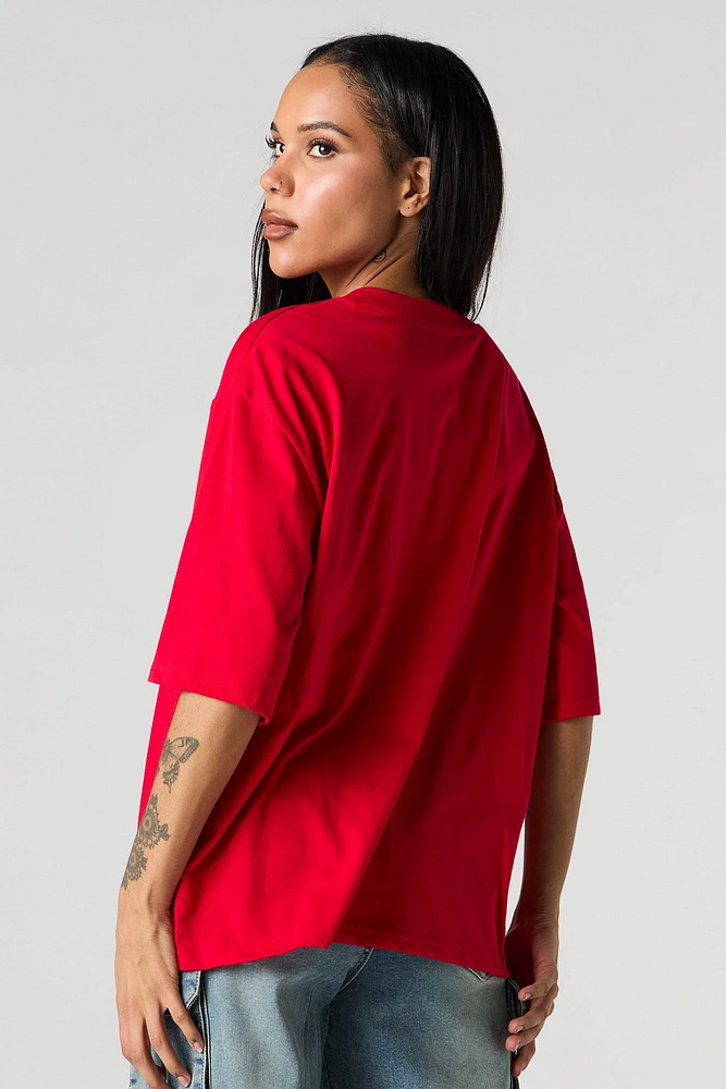 Graphic V-Neck Jersey